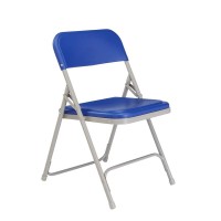 Nps 800 Series Premium Lightweight Plastic Folding Chair, Blue (Pack Of 4)