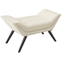 Christopher Knight Home Rosalynn Tufted Fabric Ottoman / Bench, Almond