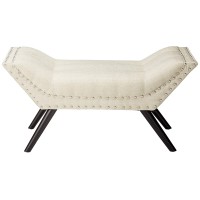 Christopher Knight Home Rosalynn Tufted Fabric Ottoman / Bench, Almond