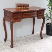 International Caravan Furniture Piece Carved Wood Vanity Desk, 0