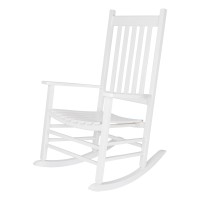 Shine Company 4332Wt Vermont Porch Rocker High Back Rocking Chair - White