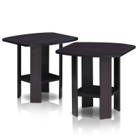 Furinno Simple Design End/Side Table, Dark Brown
