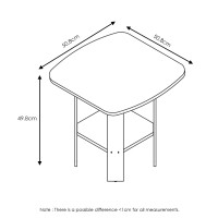 Furinno Simple Design End/Side Table, Dark Brown