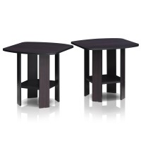 Furinno Simple Design End/Side Table, Dark Brown