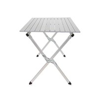 Camco Aluminum Roll-Up Table With Carrying Bag | Lightweight & Easy-To-Carry | Comfortably Sits 4-6 People | Ideal For Tailgating, Camping, The Beach, Parties & More (51892)