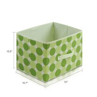 Furinno Laci 11144GR NonWoven Fabric Soft Storage Organizer Dot Design Green