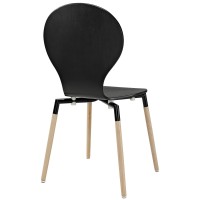 Modway Path Dining Chairs And Table, Black, Set Of 3