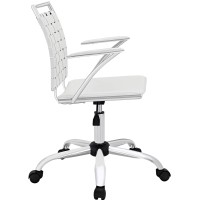 Modway Fuse Webbed Back Faux Leather Adjustable Office Chair In White