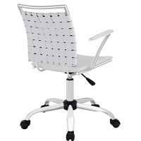 Modway Fuse Webbed Back Faux Leather Adjustable Office Chair In White