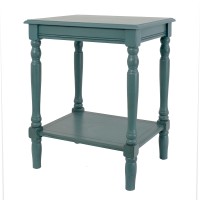 Decor Therapy Simplify Wood Accent Storage Shelf End Table, 24 X 19.5 X 15.75, Blue Gray