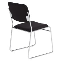 Nps 8600 Series Fabric Padded Signature Stack Chair, Ebony Black