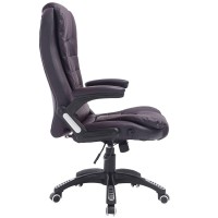 Cherry Tree Furniture Executive Recline High Back Extra Padded Office Chair, Brown