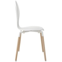 Modway Path Dining Chairs And Table, White, Set Of 3