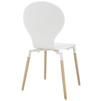 Modway Path Dining Chairs And Table, White, Set Of 3