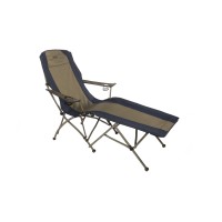 Kamp-Rite Folding Lounge Chair, Tan/Blue