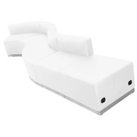 Flash Furniture Hercules Alon Series White Leathersoft Reception Configuration, 5 Pieces