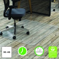 Clear Polycarbonate All Day Use Chair Mat For Hard Floor, 36 X 48