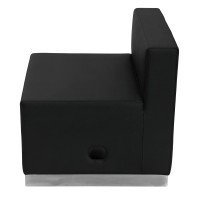 Flash Furniture Hercules Alon Series Black Leathersoft Chair With Brushed Stainless Steel Base