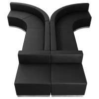 Flash Furniture Hercules Alon Series Black Leathersoft Reception Configuration, 8 Pieces