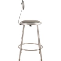 NPS 24Heavy Duty Vinyl Padded Steel Stool With Backrest, Grey