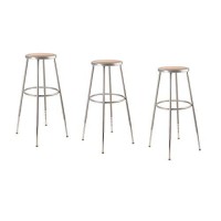 National Public Seating 6230H-Cn Steel Stool With Hardboard Seat Adjustable 31-39 Grey (Pack Of 3)