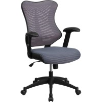 High Back Designer Gray Mesh Executive Swivel Ergonomic Office Chair With Adjustable Arms