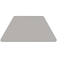 Mobile 22.5''W X 45''L Trapezoid Grey Hp Laminate Activity Table - Standard Height Adjustable Legs