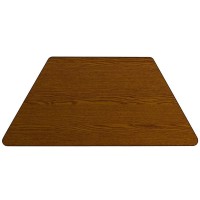 Mobile 22.5''W X 45''L Trapezoid Oak Hp Laminate Activity Table - Height Adjustable Short Legs