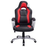 Cherry Tree Furniture Racing Sport Swivel Office Chair In Black Red Colour