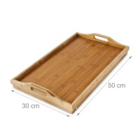 Relaxdays Bamboo Wooden Bed, Serving Tray With Folding Legs And Carrying Handles, 21.5 X 47 X 27 Cm, Brown