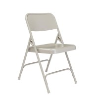 NPS 200 Series Premium All-Steel Double Hinge Folding Chair, Grey (Pack of 4)