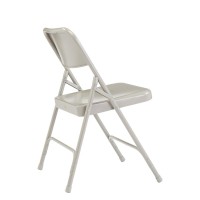 NPS 200 Series Premium All-Steel Double Hinge Folding Chair, Grey (Pack of 4)