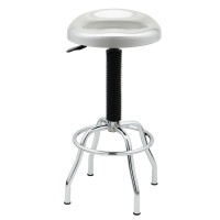 Seville Classics Modern Ergonomic Pneumatic Height Adjustable 360-Degree Swivel Stool Chair, For Drafting, Office, Home, Garage, Work Desk, Stainless Steel, Contoured Seat (Heavy-Duty)