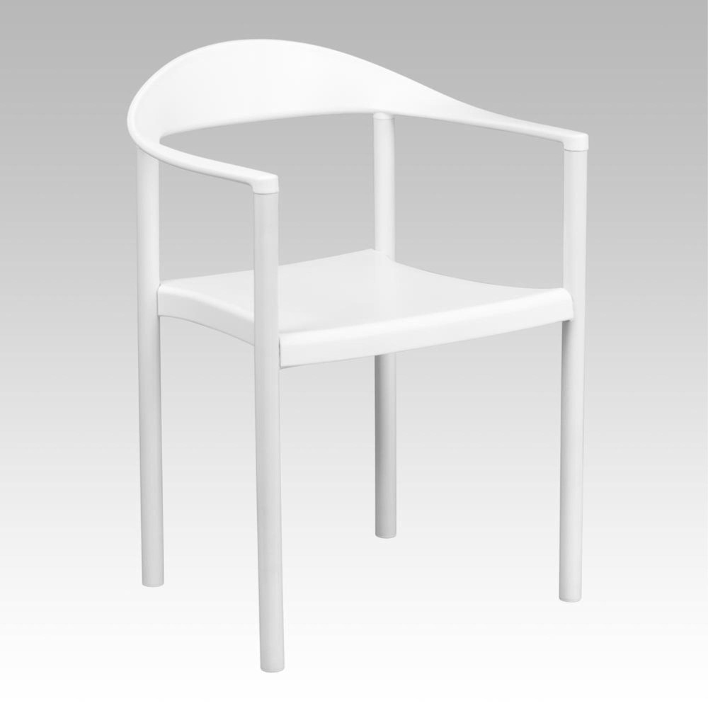 Hercules Series 1000 Lb Capacity White Plastic Cafe Stack Chair