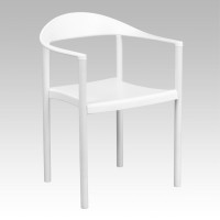 Hercules Series 1000 Lb Capacity White Plastic Cafe Stack Chair