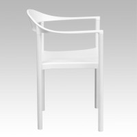 Hercules Series 1000 Lb Capacity White Plastic Cafe Stack Chair