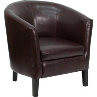 Flash Furniture Brown Leather Barrel Shaped Guest Chair Go-S-11-Bn-Barrel-Gg]