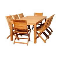 International Home Miami Amazonia Bradley 9 Piece Teak Rectangular Patio Dining Set