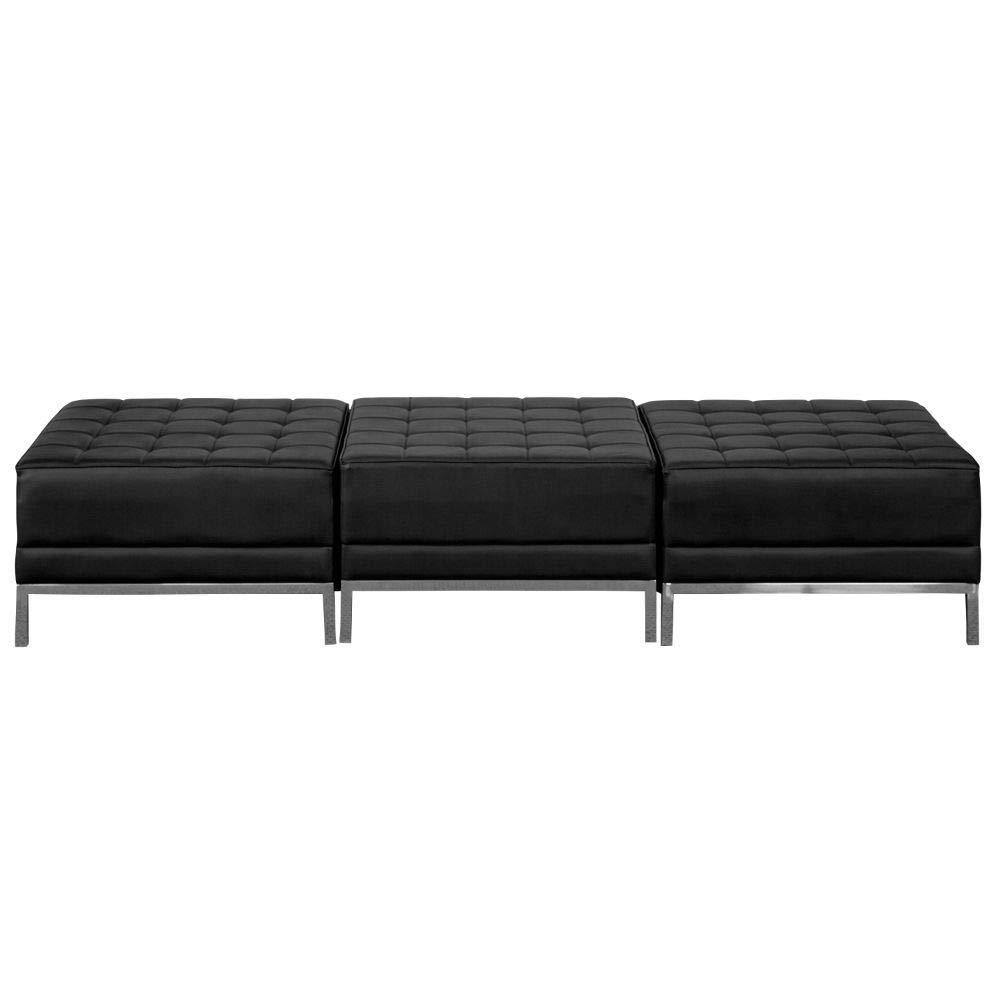 Flash Furniture Hercules Imagination Series Black Leathersoft Three Seat Bench