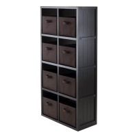 Winsome Timothy Storage/Organization, 8 Small, Black/Chocolate