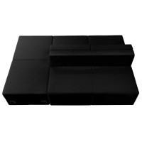 Flash Furniture Hercules Alon Series Black Leathersoft Reception Configuration, 4 Pieces