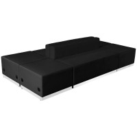 Flash Furniture Hercules Alon Series Black Leathersoft Reception Configuration, 6 Pieces