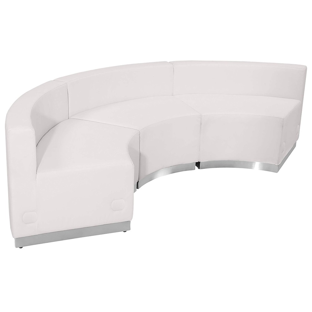 Flash Furniture Hercules Alon Series White Leathersoft Reception Configuration, 3 Pieces