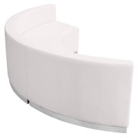 Flash Furniture Hercules Alon Series White Leathersoft Reception Configuration, 3 Pieces