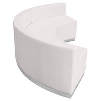 Flash Furniture Hercules Alon Series White Leathersoft Reception Configuration, 3 Pieces