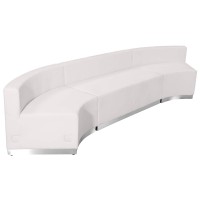 Flash Furniture Hercules Alon Series White Leathersoft Reception Configuration, 3 Pieces