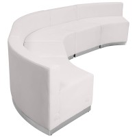 Flash Furniture Hercules Alon Series White Leathersoft Reception Configuration, 5 Pieces