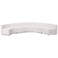 Flash Furniture Hercules Alon Series White Leathersoft Reception Configuration, 5 Pieces