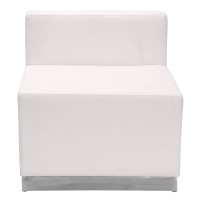 Flash Furniture Hercules Alon Series White Leathersoft Reception Configuration, 5 Pieces