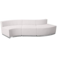 Flash Furniture Hercules Alon Series White Leathersoft Reception Configuration, 3 Pieces